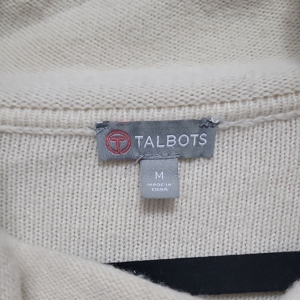 Talbots Cream and Black Cowl Neck Sweater - Picture 3 of 12